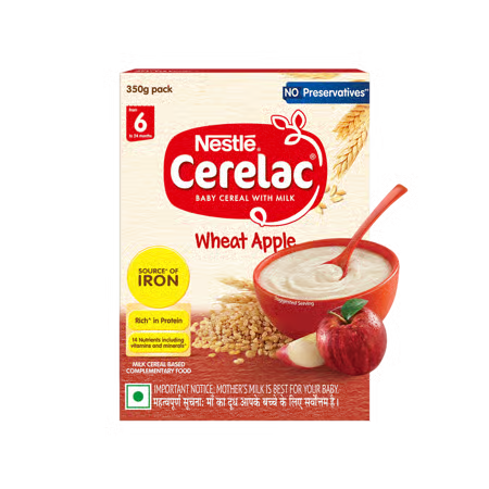 NESTLE CERELAC WHEAT APPLE BABY CEREAL (6 - 24 MONTHS)